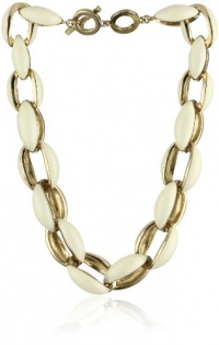 Anne Klein Zelda Gold-Tone Ivory Enamel Link Collar Necklace