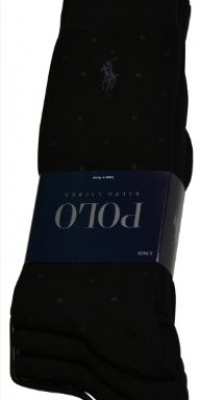 Polo Ralph Lauren Men's 3 Pack Socks Dress Socks Black (10-13)