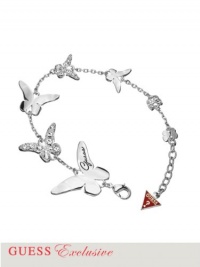 GUESS Silver-Tone Butterfly Bracelet, SILVER