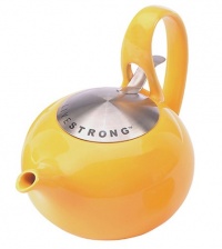 Livestrong by Chantal Jasmine Tea Pot with Stainless Lid and Mesh Infuser, Glossy Golden Yellow