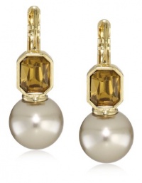 Anne Klein Sorbet Pearl and Crystal Drop Earrings