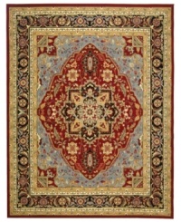 Safavieh's Lyndhurst collection offers the beauty and painstaking detail of traditional Persian and European styles with the ease of polypropylene. With a symphony of florals, vines and latticework detailing, these beautiful rugs bring warmth and life to any room. Polypropylene resists stains, keeping rugs pristine for years to come. Royal red, navy and slate grey tones heighten the drama of this striking rug. A diamond pattern at the center and ornate detailing throughout the rug create a picture of elegance. (Clearance)