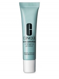 Clinique's medicated troubleshooter with benzoyl peroxide helps clear stubborn, recurring blemishes. Unclogs bacteria-filled pores, controls oil, reduces redness. Note: Recommended daily use of sunscreen in conjunction with this product. HOW TO USE: Apply thin layer directly to affected area 1-2 times daily. Start with one application daily, then gradually increase to twice a day, if needed, or as directed by a doctor. If bothersome dryness or peeling occurs, reduce usage. 0.5 oz. 