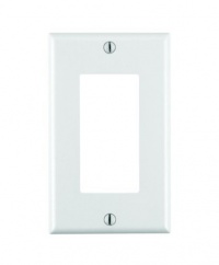 Leviton 80401-W 1-Gang Decora/GFCI Device Decora Wallplate, Standard Size, Thermoset, Device Mount, White