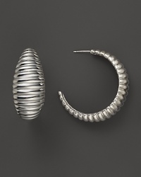 John Hardy Bedeg Sterling Silver Wide Hoop Earrings