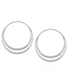 Sleek and stunning. This pair of double hoop earrings from Robert Lee Morris is crafted from silver-tone mixed metal with glass pave crystal accents providing a sparkling touch, twice over. Approximate diameter: 1-5/8 inches. Approximate drop: 2 inches.