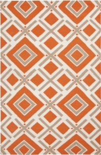 5' x 8' Rectangular Surya Area Rug FAL1086-58 Orange-Red/Praline Color Handmade in India Fallon Collection