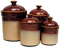 Sango Nova Brown Canisters, Set of 4