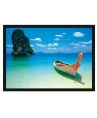 Bring home a little piece of paradise from Thailand with this large and vibrant art print. Breathtakingly beautiful, the shores of Phuket redesign your home around sand, sun and the sparkling turquoise sea. With a satin-black frame.