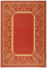 Area Rug 6x9 Rectangle Transitional Red - Natural Color - Safavieh Courtyard Rug from RugPal