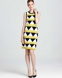 Loud and lovely, make a style statement with Milly's geo pop knit dress.