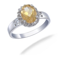 9x7MM 1.60 CT Citrine Ring In Sterling Silver (Available In Sizes 6 - 9)