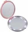 Floxite Fl-360-p 10x Led Lighted Compact With Crystals and Dfp Quality Glass, Pink