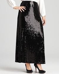 Dripping with decadent sequins, this MICHAEL Michael Kors Plus maxi skirt lends liquid-like dimension to your every step.