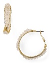 Give your wardrobe a hit of on-trend texture with this pair of twisted hoop earrings from RJ Graziano, accented by rough, wrapped crystals.