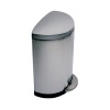 simplehuman Semi-Round Step Trash Can, Fingerprint-Proof Brushed Stainless Steel, 50 Liters /13 Gallons