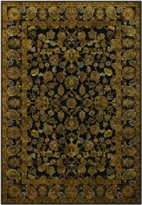 Couristan 1230/1105 PAVE Eiffel Garden 35-Inch by 90-Inch Chenille Area Rug, Antique Brass/Onyx