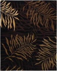 Couristan 9928/0233 Pokhara Golden Palms/Brown-Amber 5-Feet 6-Inch by 8-Feet Rug