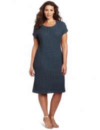 Jones New York Women's Cap Sleeve Dress, Slate Blue, 3X