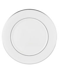 For nearly 150 years, Lenox has been renowned throughout the world as a premier designer and manufacturer of fine china. The simple and classic Hannah Platinum dinner plates bring a timeless refinement to your formal entertaining table, in pure white bone china embossed with a subtle palmetto-leaf design, and banded in platinum.