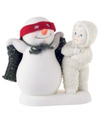 Have no fear! Let this Snowbabies porcelain bisque figurine remind you of your own personal superman -- your best friend! From Department 56.