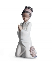 At the end of the day, the Bedtime Prayers figurine from Lladro reminds kids to give thanks for teddy bears and more, in handcrafted porcelain.