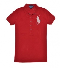 Ralph Lauren Women Skinny Polo Beaded Big Pony T-shirt