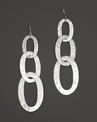 Ippolita Sterling Silver Flat Links Large Oval Triple Link Earrings