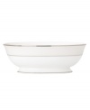 Modern yet timeless, this fine china vegetable bowl is sure to satisfy the style-hungry host. Simply dressed in cream and white stripes and finished with polished platinum trim, Opal Innocence Stripe creates an ultra-chic setting to enjoy celebratory meals.