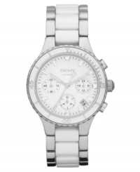 Upgrade your everyday garb with this structured timepiece by DKNY.