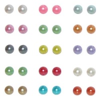 Set Of 30 Faux Pearl Studs (15 Pairs), 1/4 In Assorted