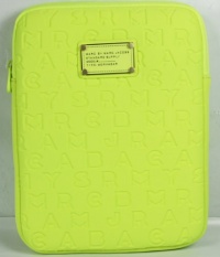 MARC by Marc Jacobs Stardust Logo Neoprene Tablet iPad Case Bag - Fluoro Lime