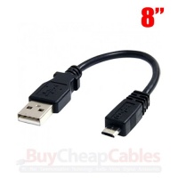 BuyCheapCables 8 USB Cable 2.0 A Male to Micro B (8 Inch)