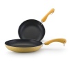 Paula Deen Signature Porcelain Nonstick 9-Inch and 11-Inch Nonstick Skillet Twin Pack, Butter Speckle