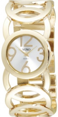 XOXO Women's XO5211 Silver Dial Gold-tone Open Link Bracelet Watch