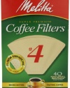 Melitta Cone Coffee Filters, Natural Brown, No. 4, 40-Count Filters (Pack of 12)