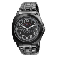 U.S. Polo Assn. Men's US8455EXL Black Dial Extra Long Gun Metal Bracelet Watch