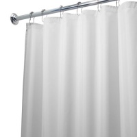 InterDesign 96-Inch Fabric Waterproof Extra Long Shower Curtain Liner, White