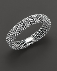 Signature sterling silver caviar oval rope bracelet. Designed by Lagos.