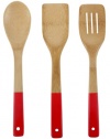 Core Bamboo 2971 3-Piece Colored Utensil Set, Strawberry