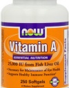 Now Foods Vitamin A, 25000 IU from Fish liver oil,  250 Soft-gels