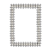 Crystal & Pearl Frames by Olivia Riegel. Delicate frame with faux pearls and Swarovski crystals in a silver-tone metal finish.