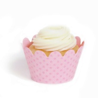 Dress My Cupcake Maya Mini Baby Pink Cupcake Wrappers, Set of 18