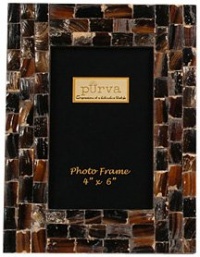 Purva Black Mother Of Pearl Frame, 4 by 6 Inch