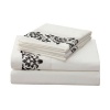 N Natori Silk Road 300TC Sheet Set - White - Queen