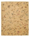 Graced with winsome designs of colorful vinery and leaves, this beautiful rug will sweep you off your feet, day after day. 100% premium wool is hand-tufted and hand-carved, greatly enhancing both the softness and sheen of the design.