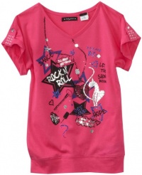 Baby Phat - Kids Girls 7-16 Rock N Roll Tee, Pink, Medium