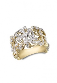 Effy Jewlery Moderna 14K Yellow Gold Diamond Ring, .42 TCW Ring size 7