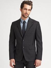 EXCLUSIVELY AT SAKS. An Italian wool style inspired by a classic staple, but with a decidedly right-now look.Notched collarChest pocketTwo-button closureFlap pocketsAbout 29 from shoulder to hemWoolDry cleanImported of Italian fabric