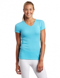 ASICS Women's Rib I Tech Short Sleeve Top,Aqua,Small